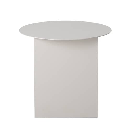 Table d\'appoint Cher métal gris / Ø 43 cm - Porte-revues intégré - Bloomingville - Gris clair - Fer laqué