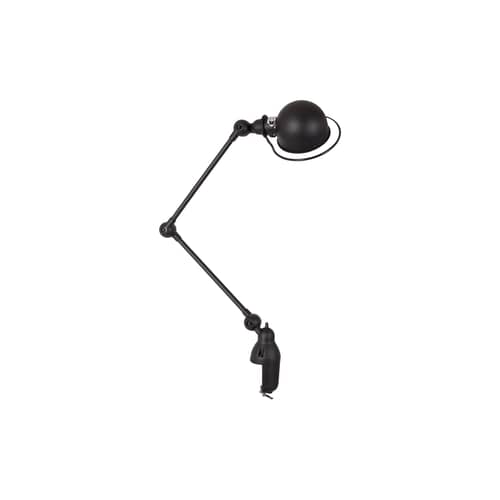 Tischleuchte Loft metall schwarz / Klemmlampe - mit 2 Gelenkarmen - H max. 80 cm - Jieldé - Schwarz, matt - rostfreier Stahl