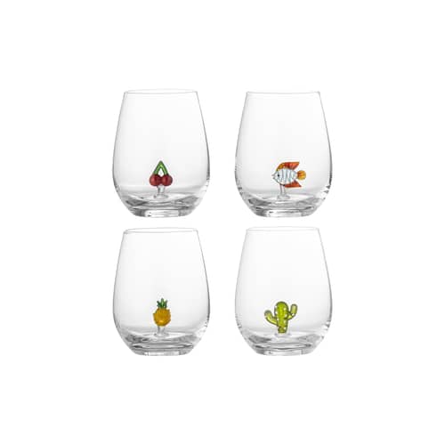 Set de 4 verres Misa - Bloomingville - Figurines été - Verre soufflé bouche