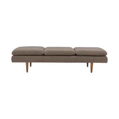 Sofa Pione textil braun / 198 x 77 cm – Schlingenpol - Bloomingville - Taupe Braun (Schlingenpol) - Gummibaum-Holz, Schaumstoff, Schlingenpol