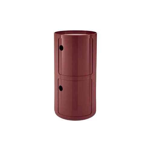 Ablage Componibili New Big HIGH plastikmaterial rot / 2 Schubladen – Ø 42 x H 76,5 cm - Kartell - Bordeaux - ABS
