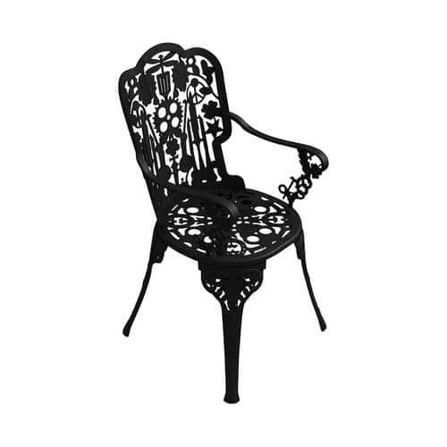 Industry Garden Armchair metal black / openwork - Seletti - Black - Aluminium