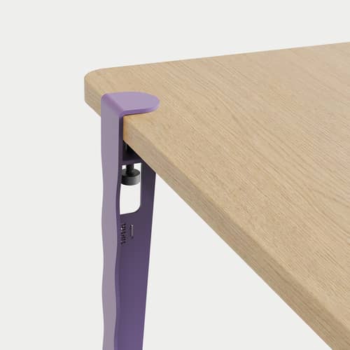  Base, legs metal purple With Vague by Uchronia vise clamp / H 75 cm - For creating tables and Desks - TIPTOE - Purple - Powder coated steel