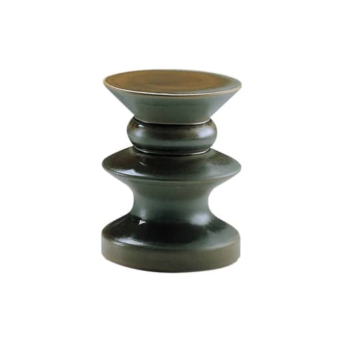 Beistelltisch Teti keramik grün / H 44 cm - Zanotta - Grün - gelb - emaillierter Sandstein