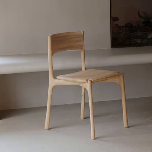 Chaise PI bois naturel - Ethnicraft - Chêne huilé - Chêne massif huilé