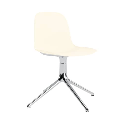 Chaise pivotante Form 4L plastique beige - Normann Copenhagen - Crème / Pied alu - Aluminium poli, Polypropylène