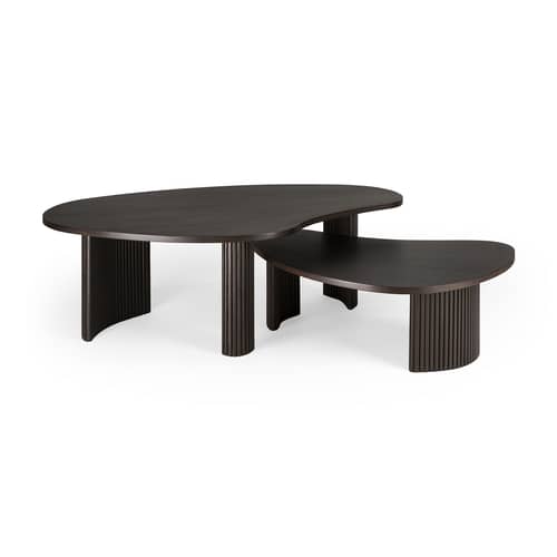 Couchtisch Boomerang holz natur / 85 x 77 x H 29 cm - Mahagoni - Ethnicraft - 85 x 77 cm / Mahagoni - Massives Mahagoni gebeizt