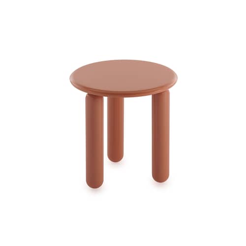 Couchtisch Undique Mas holz orange / Ø 48 x H 51 cm - Patricia Urquiola, 2023 - Kartell - Orange - lackierte Buche, lackierte Holzfaserplatte