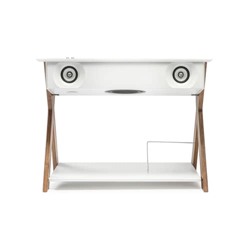 Diffusori acustici alta fedeltà LX X legno naturale / L 76 x P 51,5 x H 57 cm - La Boîte Concept - Champagne/Noce - Corian, Noce, Tessuto spalmato