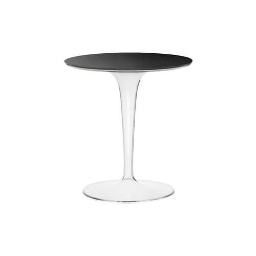 Tip Top Glass End table glass plastic material black Glass top - Kartell - Black / Cristal leg - Glass, PMMA