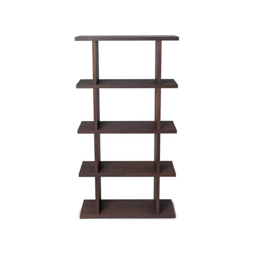 Étagère Kona 1x4 bois marron / L 75 x H 141 cm - Ferm Living - Chêne foncé - MDF plaqué chêne