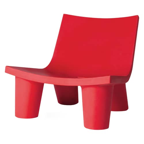 Fauteuil bas Low Lita plastique rouge - Slide - Rouge - Polyéthylène recyclable