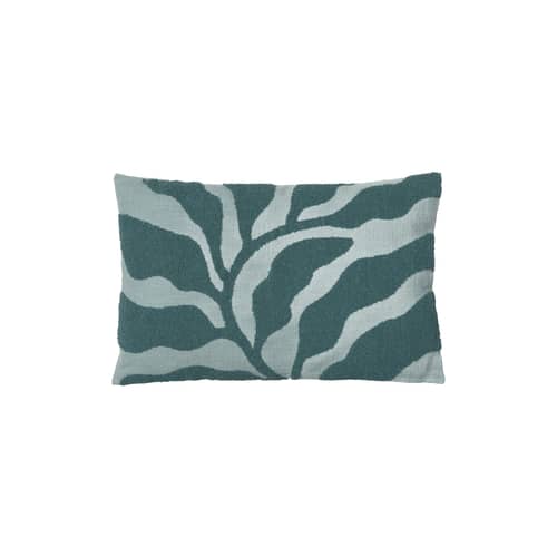 Kissenüberzug Delia textil blau / 60 x 40 cm – Reliefstickereien - BROSTE COPENHAGEN - Blaugrün & Salbeigrün - Baumwolle