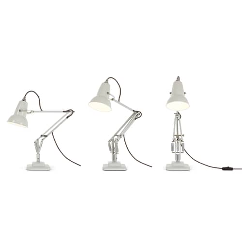 Lampada da tavolo Original 1227 Mini / 2 bracci snodati - H max 50 cm - Anglepoise - Bianco lino - Acciaio, Alluminio, Ferro pressofuso