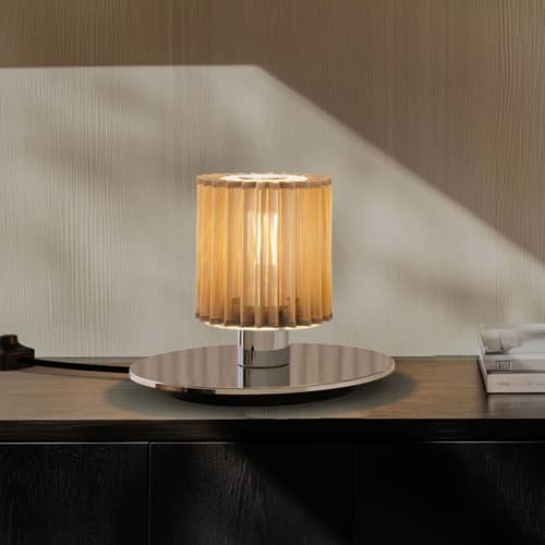 Lampe de table In The Sun Table métal - DCW éditions - Base argent / Maille or - Acier, Aluminium, Laiton, Verre
