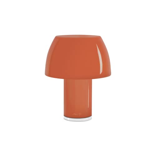 Lampe extérieur sans fil rechargeable Lorosae LED verre orange - Nemo - Orange Sicilien - Verre