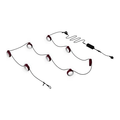  Lichtgirlande im Freien Hoopik LED plastikmaterial rot / 12 Zollstock - Bluetooth - Fermob - Schwarze Kirsche - ABS, Polykarbonat
