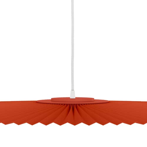 Carmen Pendant textile orange Medium LED / Ø 90 cm - Hartô - Terracotta - Lacquered metal, Pleated fabric