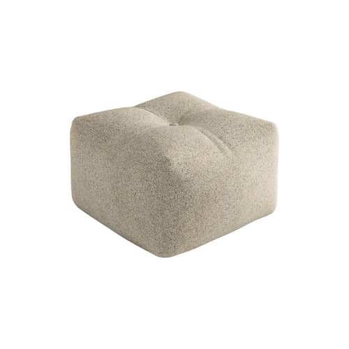 Pouf Buddy tissu beige / 50 x 50 cm - KARUP - Sable chaud 641 (tissu chiné) - 