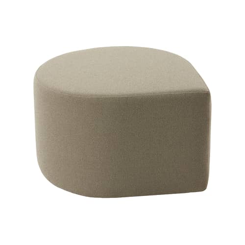 Pouf Stilla tissu beige / Polyester recyclé - AYTM - Taupe (polyester recyclé) - Contreplaqué, MDF, Mousse polyuréthane, Polyester recyclé