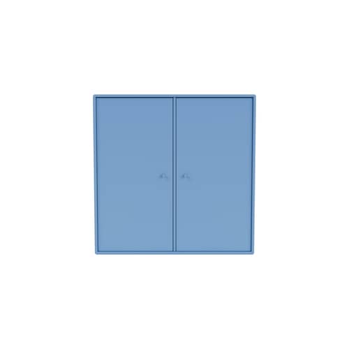 Rangement mural Cover Cabinet bois bleu / L 69.6 x P 30 x H 69,6 cm - 2 portes - MONTANA - Azure 154 - MDF laqué