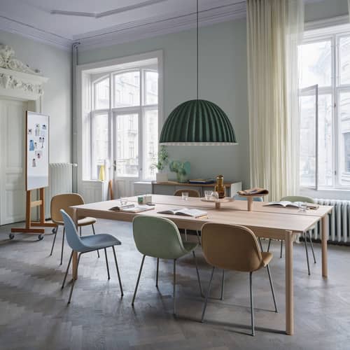 Sospensione acustica Under The Bell Small tessuto grigio / Ø 82 cm - Feltro - Muuto - Grigio-blu - Feltro PET riciclato