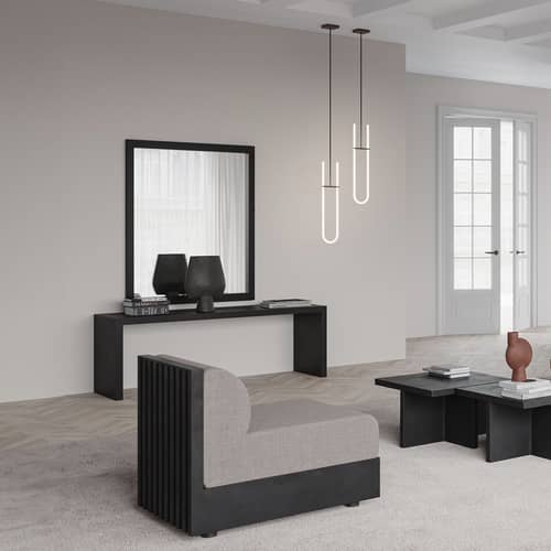 Sospensione Curve LED materiale plastico bianco / L 16 x H 70 cm - 101 COPENHAGEN - Bianco / Bronzo - Acrilico, Metallo placcato bronzo