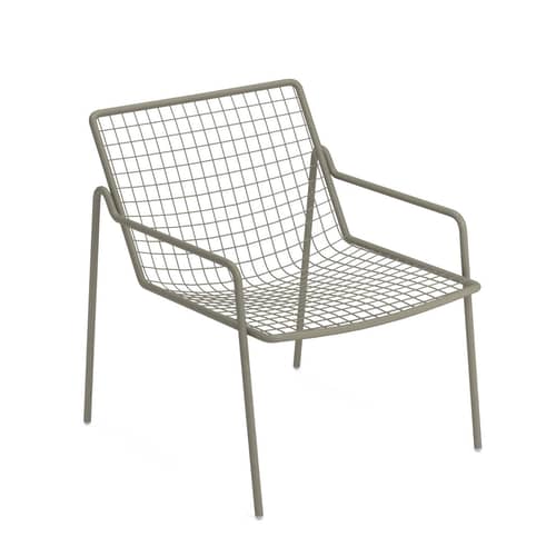 Rio R50 Stackable low armchair metal grey / Metal - Emu - Grey-green - Steel
