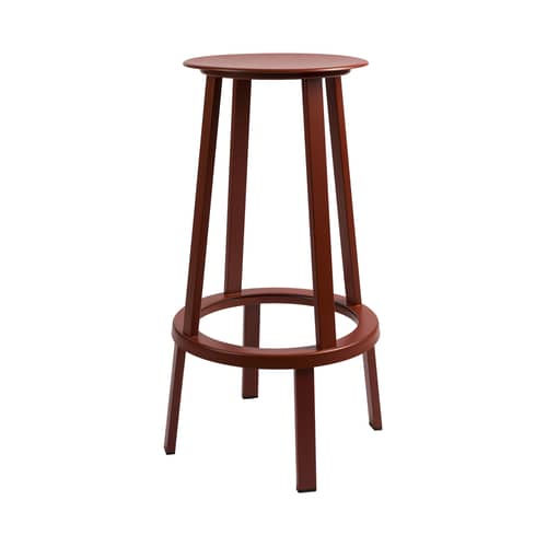 Tabouret haut pivotant Revolver métal rouge / H 75 cm - Hay - Rouge - Acier peinture époxy