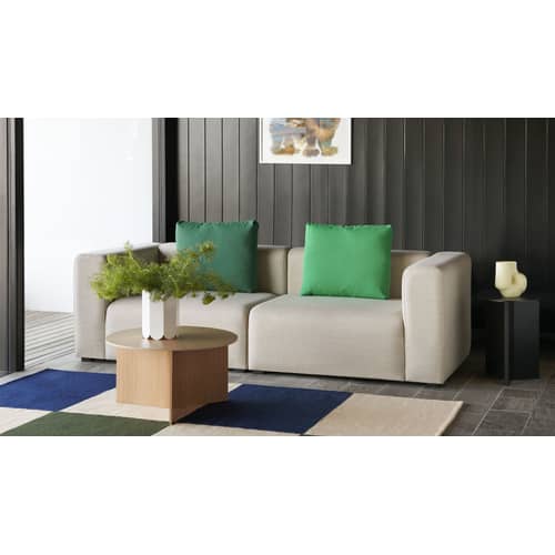 Tapis Flat works  multicolore / Par l\'artiste Ethan Cook - 200 x 300 cm - Hay - Pêche, vert & bleu (Carreaux) - Coton biologique, Laine
