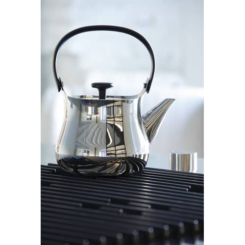 Théière Cha métal / Bouilloire - Alessi - Métal brillant - Acier inoxydable 18/10