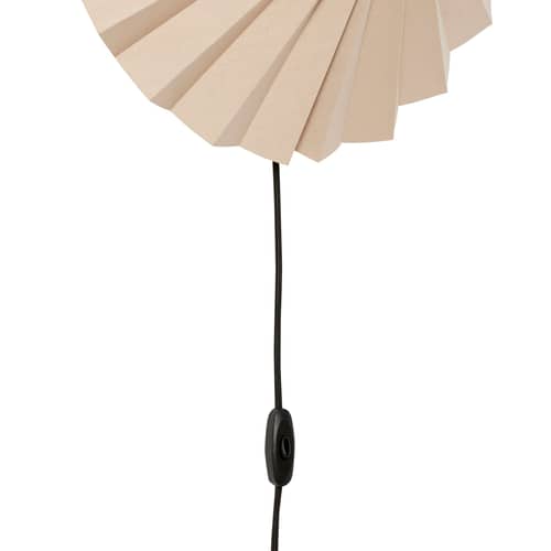 Applique avec prise Pliss tissu beige / Ø 48 cm / Seconde vie - HÜBSCH - Sable & laiton - Coton plissé, Fer