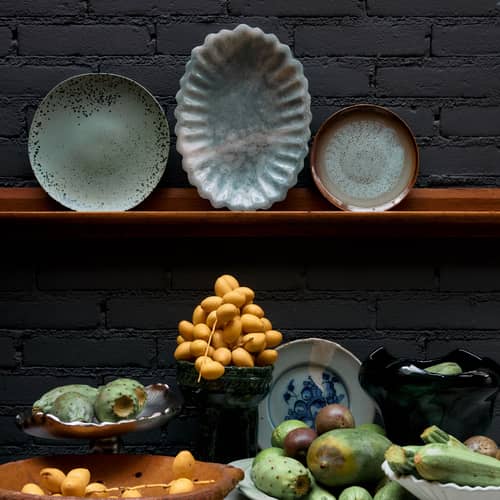 Assiette à dessert 70s ceramics céramique vert / Set de 2 - Ø 17,5 cm - HK LIVING - Contrast - Grès émaillé