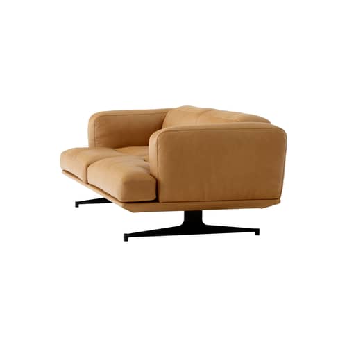 Canapé droit Inland AV22 cuir marron / 2 places - L 179 cm - Cuir - &tradition - Cuir / Cognac - Bois, Cuir, Mousse HR