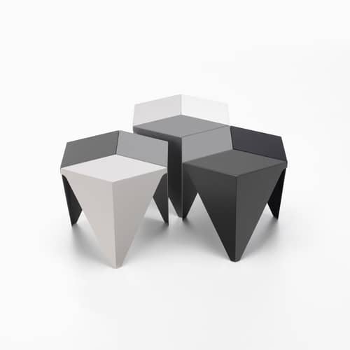 Couchtisch Prismatic 3 metall grau / Isamu Noguchi, 1957 / 41 x 41 x H 37,5 cm - Vitra - Hellgrau (3 Schattierungen) - Aluminium