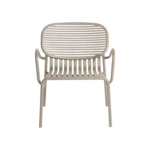 Fauteuil bas empilable Week-End / Aluminium - Petite Friture - Dune - Aluminium thermolaqué époxy