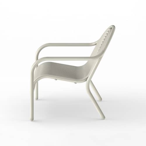 Fauteuil bas Groove Lounge métal beige - Tom Dixon - Beige Mastic - Aluminium