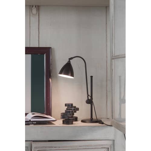 Lampe de table Bestlite BL1 métal noir / Réédition de 1930 - Gubi - Laiton noir - Laiton, Textile