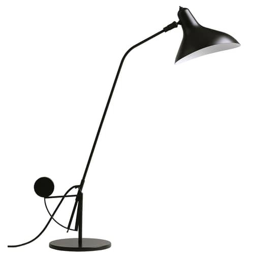 Lampe de table Mantis BS3 / Schottlander - H 84 cm - Réédition - DCW éditions - Noir / Abat-jour noir - Acier, Aluminium