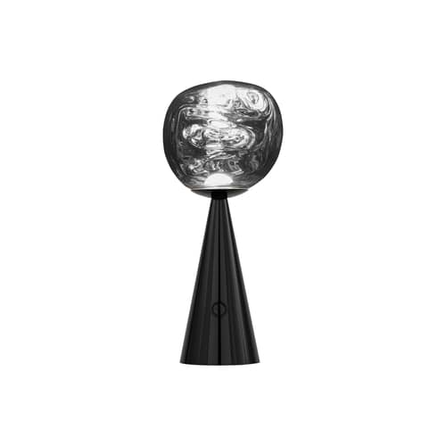 Lampe sans fil rechargeable Melt Portable LED (2015)  / H 28,5 cm - Polycarbonate métallisé (change de couleur) - Tom Dixon - Noir - Acier, Polycarbonate
