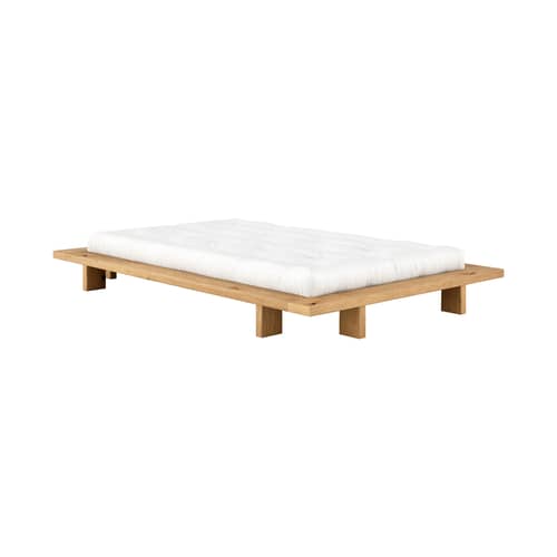 Lit 1 place Japan bois / Pour matelas 120 x 200 cm - KARUP - Chêne naturel huilé (602) - Chêne huilé, Pin massif