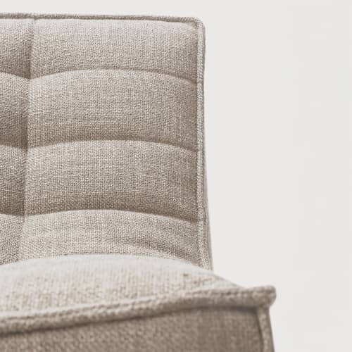 N701 Straight sofa  textile beige / UK version - 2 seater - L 140 cm - Ethnicraft - Beige (UK residential fire retardant) - Fabric, High-density PU foam, Wood