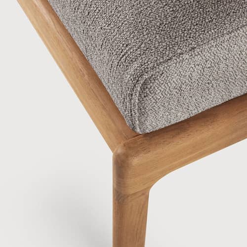 Pouf d\'extérieur Jack Outdoor   / Teck - 71 x 54 cm - Ethnicraft - Moka - Mousse, Teck massif, Tissu polypropylène