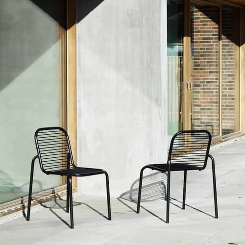 Sedia impilabile Vig metallo nero - Normann Copenhagen - Nero - Acciaio termolaccato