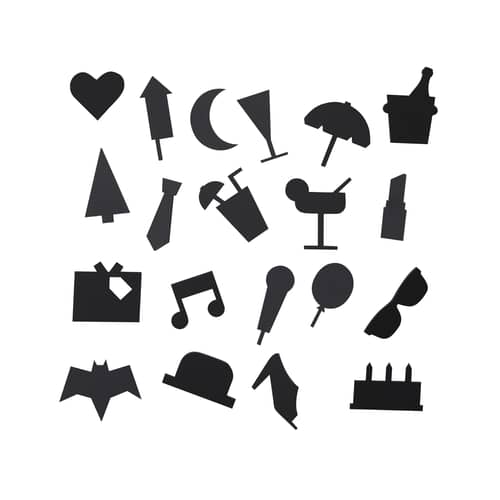 Set Symboles Party plastikmaterial schwarz / für Memo-Board - Design Letters - Schwarz - ABS, Polymethylmethacrylat