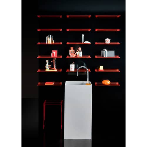 Shelfish Shelf plastic material orange / L 45 cm - Kartell - Tangerine Orange - PMMA