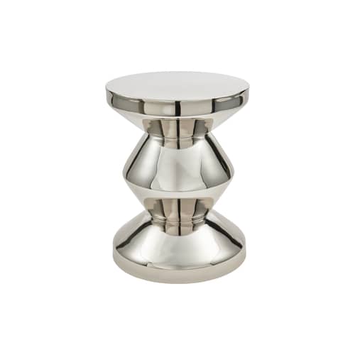 Stool Zig Zag Metal Pols Potten - Silver - Metal | Made In Design