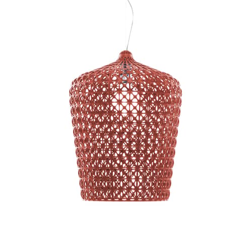 Suspension Kabuki / Ø 50 x H 63 cm - Kartell - Bordeaux opaque - Technopolymère thermoplastique