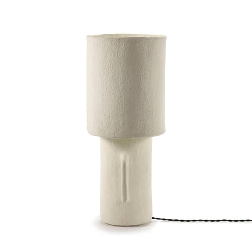 Earth Table lamp paper white / Recycled papier-mâché - 36 x 23 x H 54 cm - Serax - 36 x 23 x H 54 cm - Recycled papier-mâché