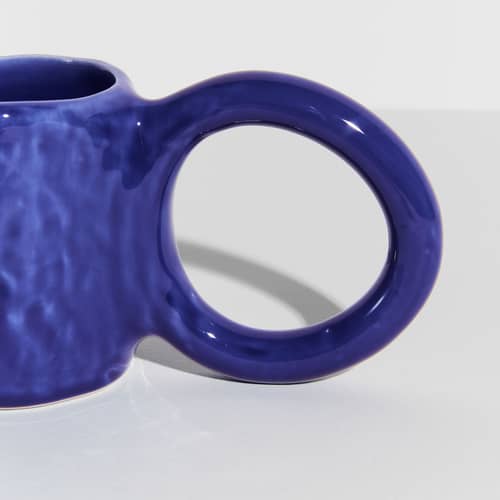 Tazzina da caffè Donut Medium ceramica blu / Ø 8 x H 9 cm - Petite Friture - Blu - Maiolica smaltata
